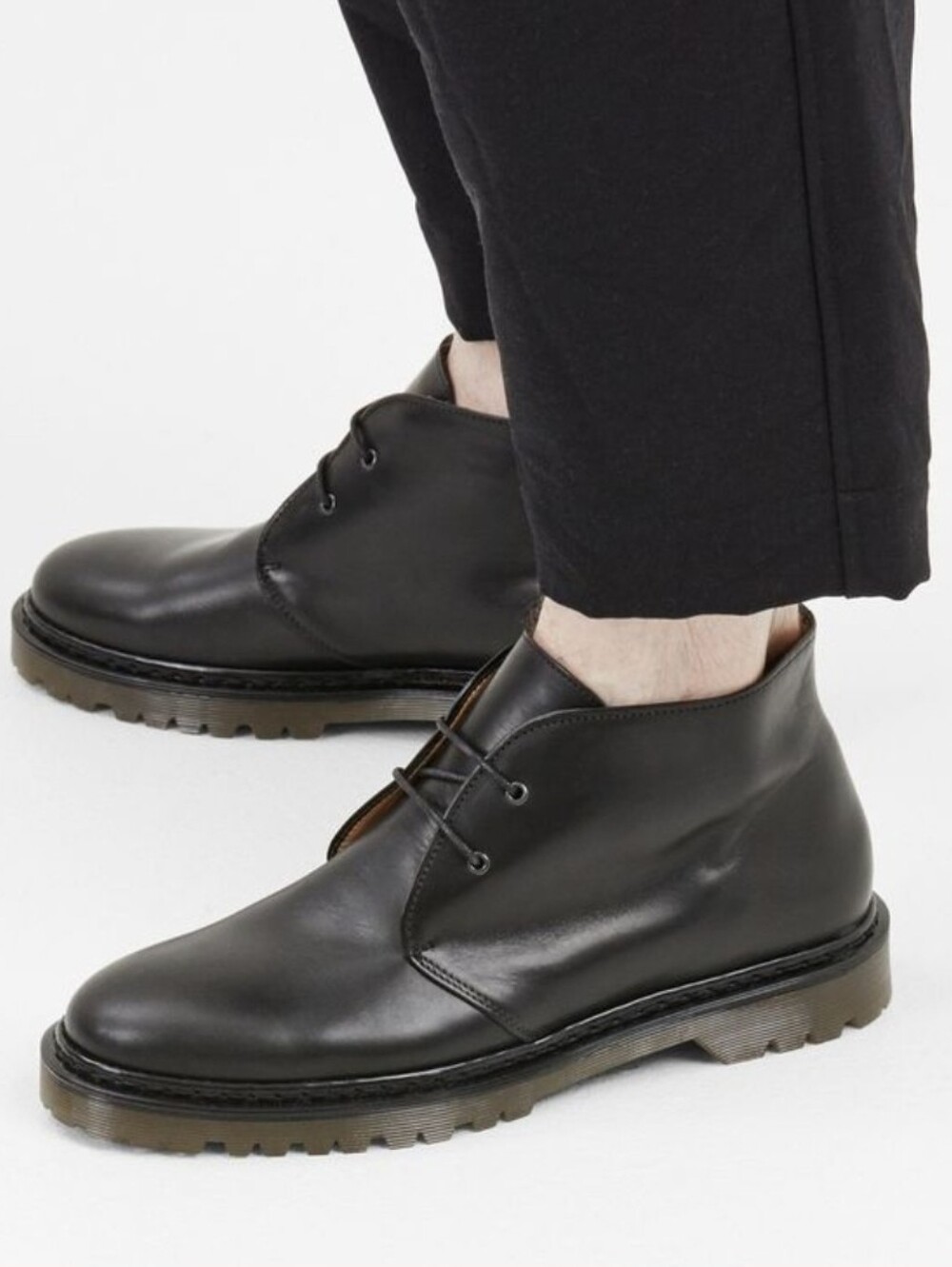 A.P.C. Black Leather Desert Chukka Boots Made In Portugal Clarks Dr Martens